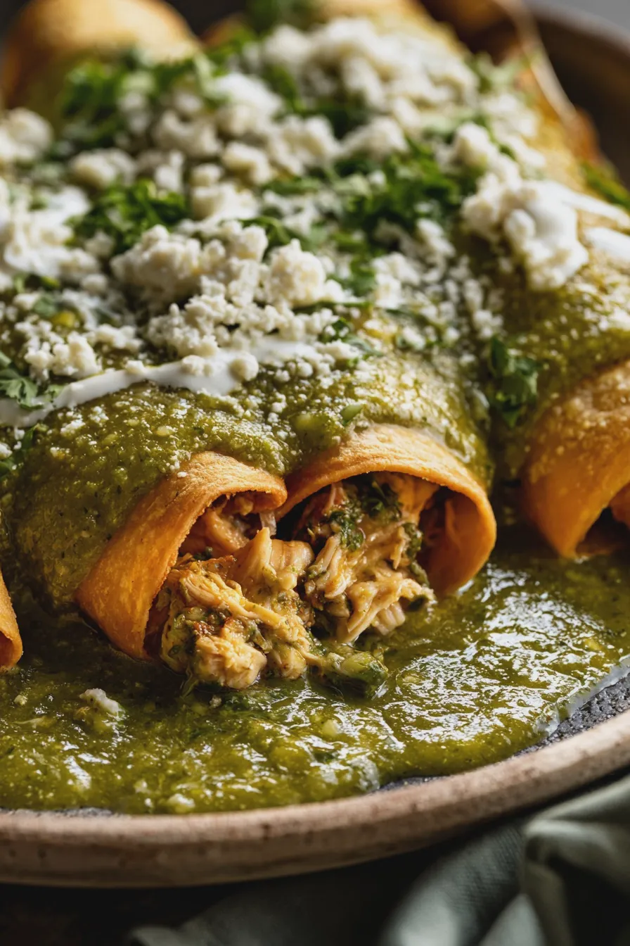 enchiladas de pollo con chile verde