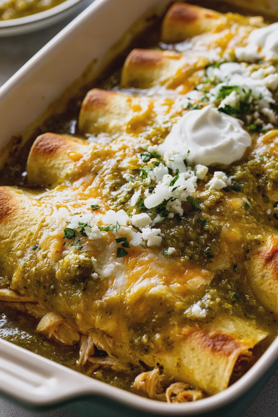Enchiladas verdes de pollo fáciles y rápidas