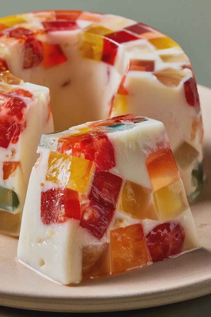 gelatina de mosaico con leche condensada
