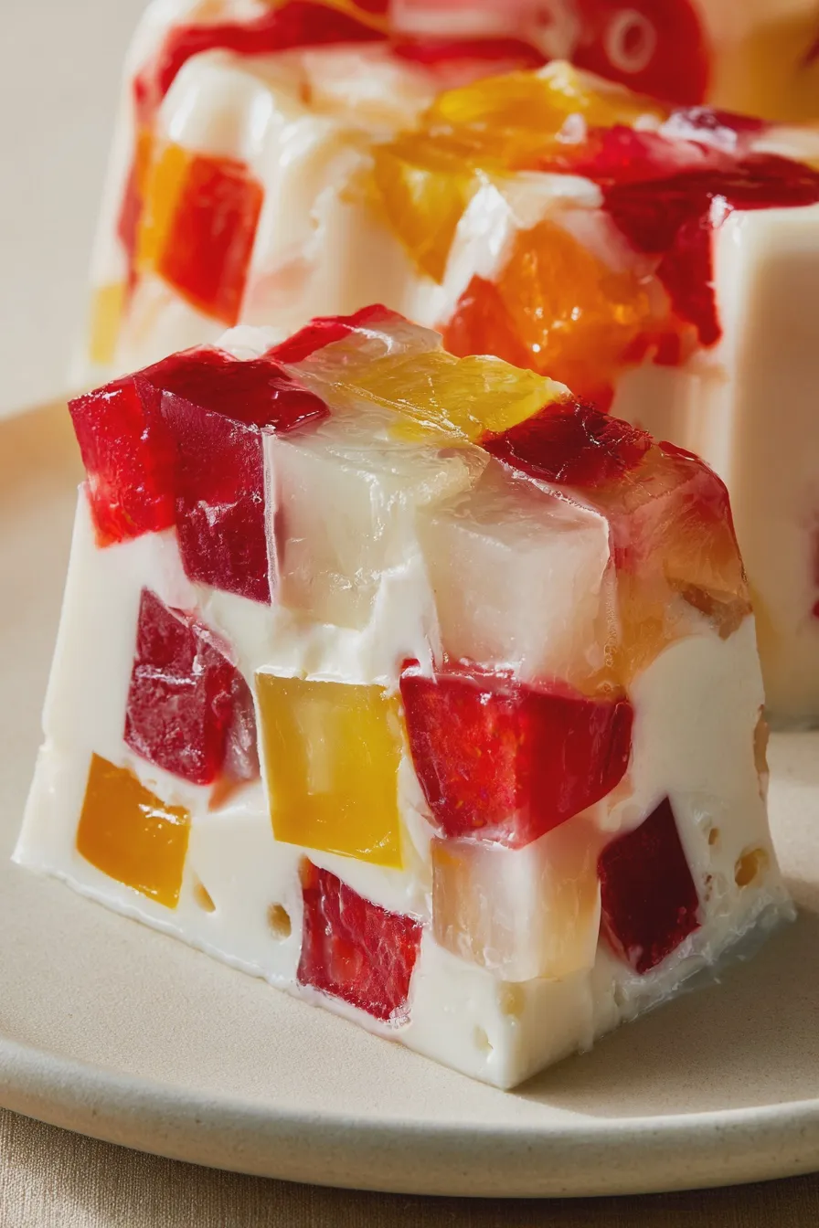 gelatina de mosaico con leche condensada