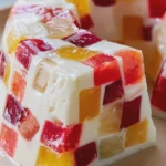 gelatina de mosaico con leche condensada