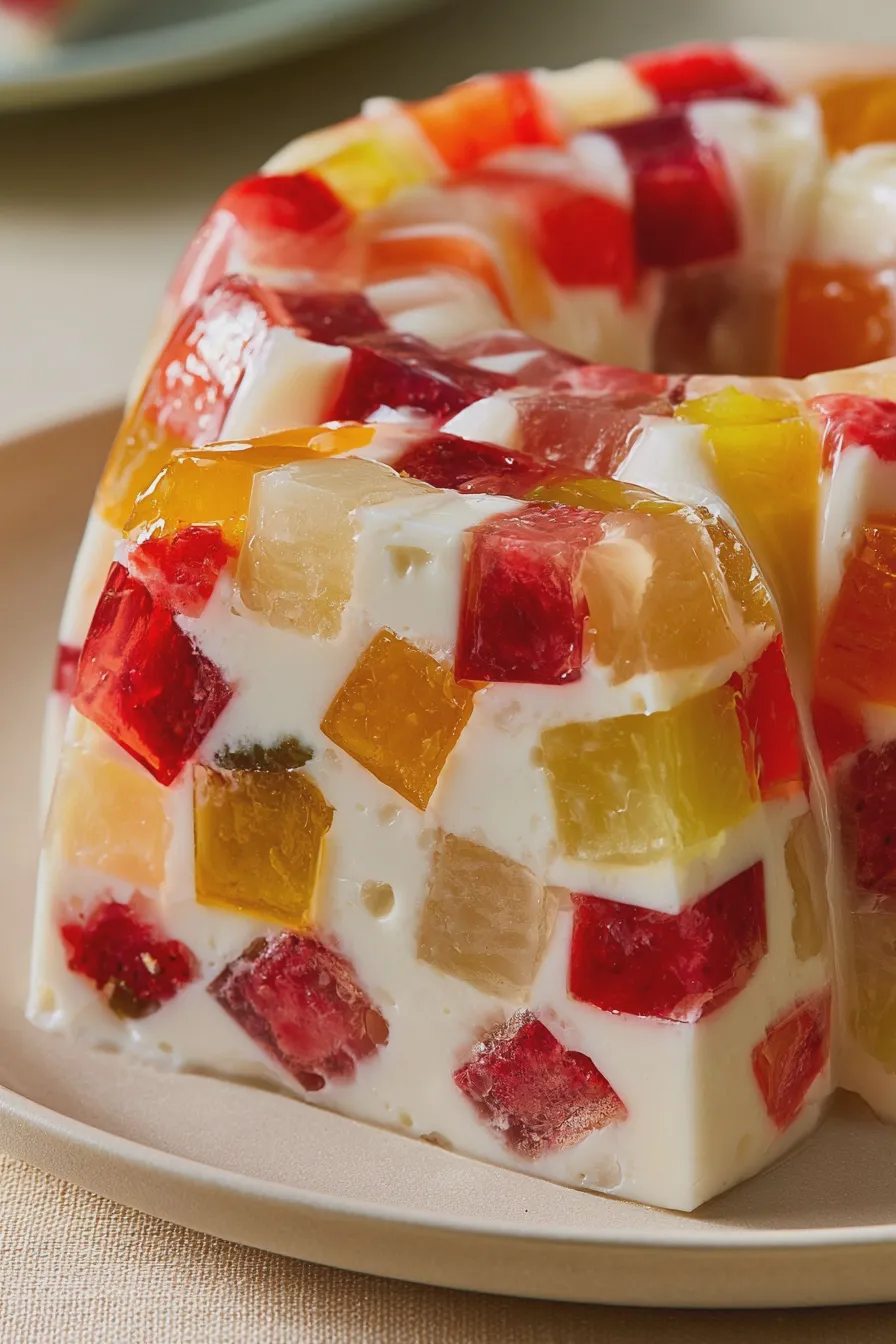 gelatina de mosaico con leche condensada