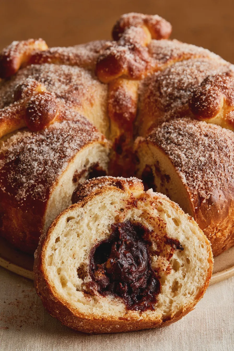 pan de muerto relleno de chocolate receta fácil