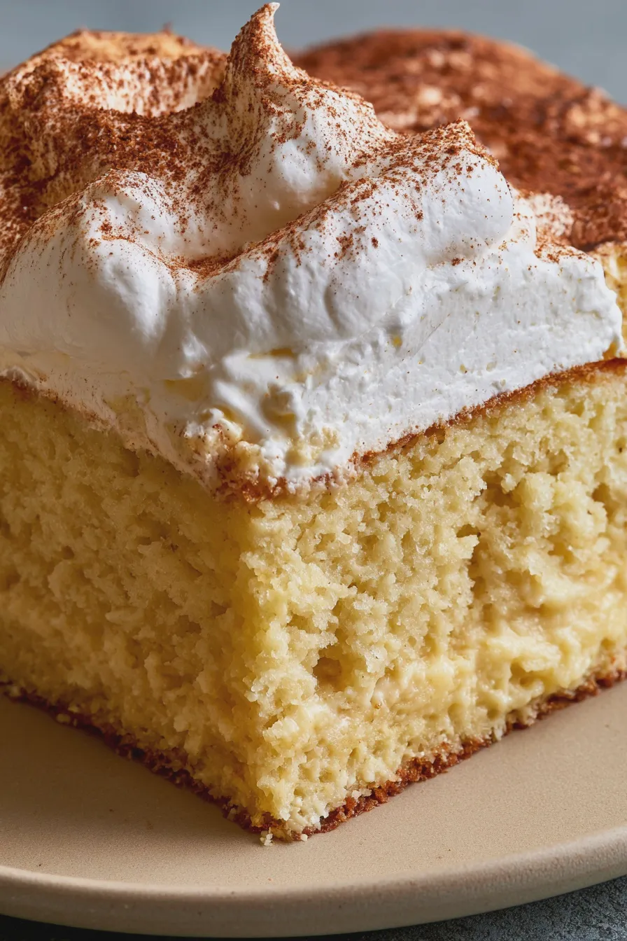 Pastel de tres leches cremoso y fácil de preparar