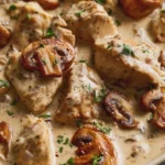pollo en salsa de champiñones