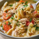 sopa de fideos con pollo