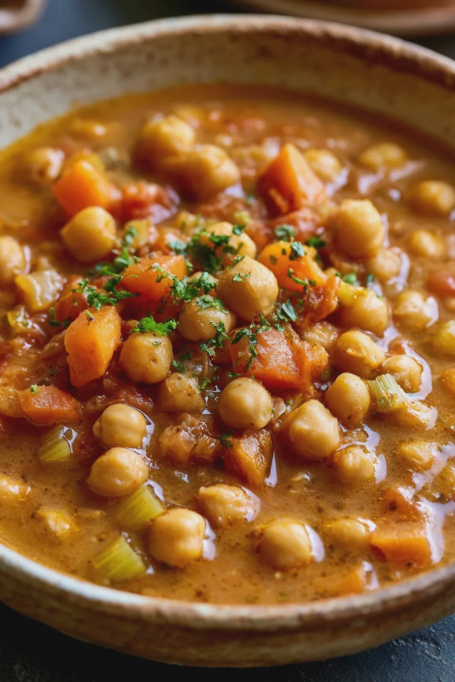 sopa de garbanzos fácil y rápida para toda la familia