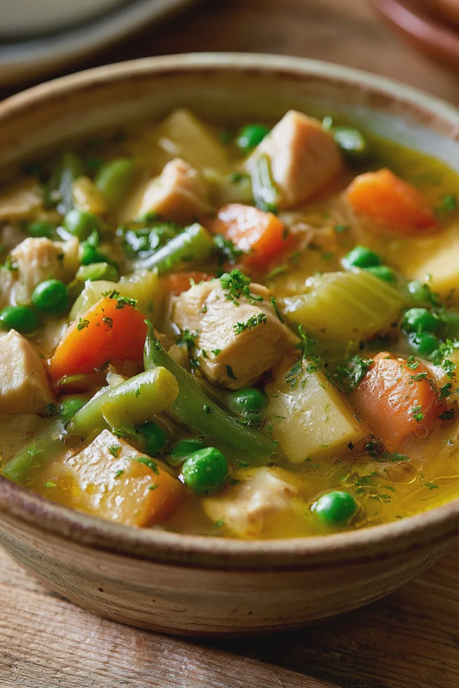 sopa de pollo y verduras