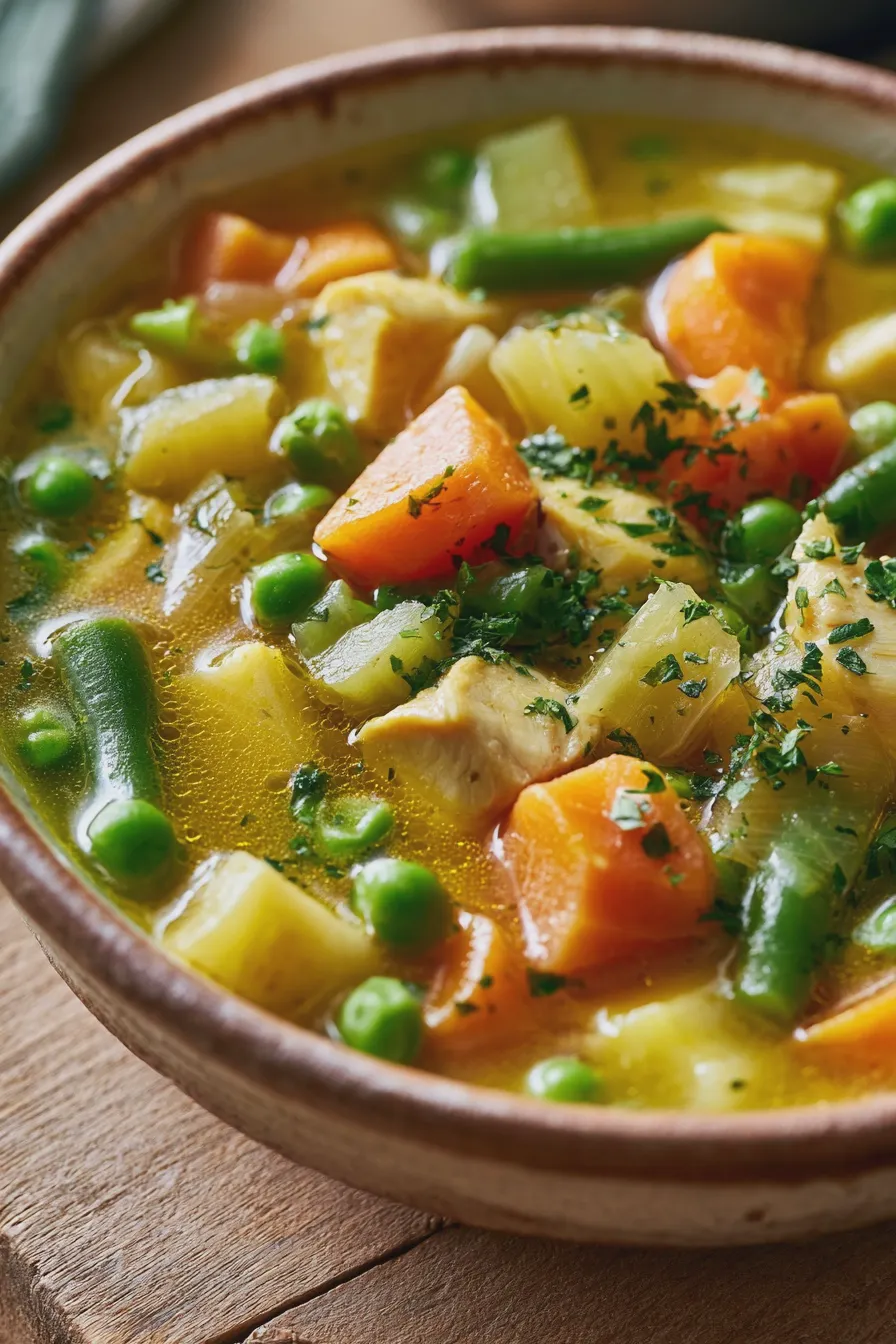 sopa de pollo y verduras