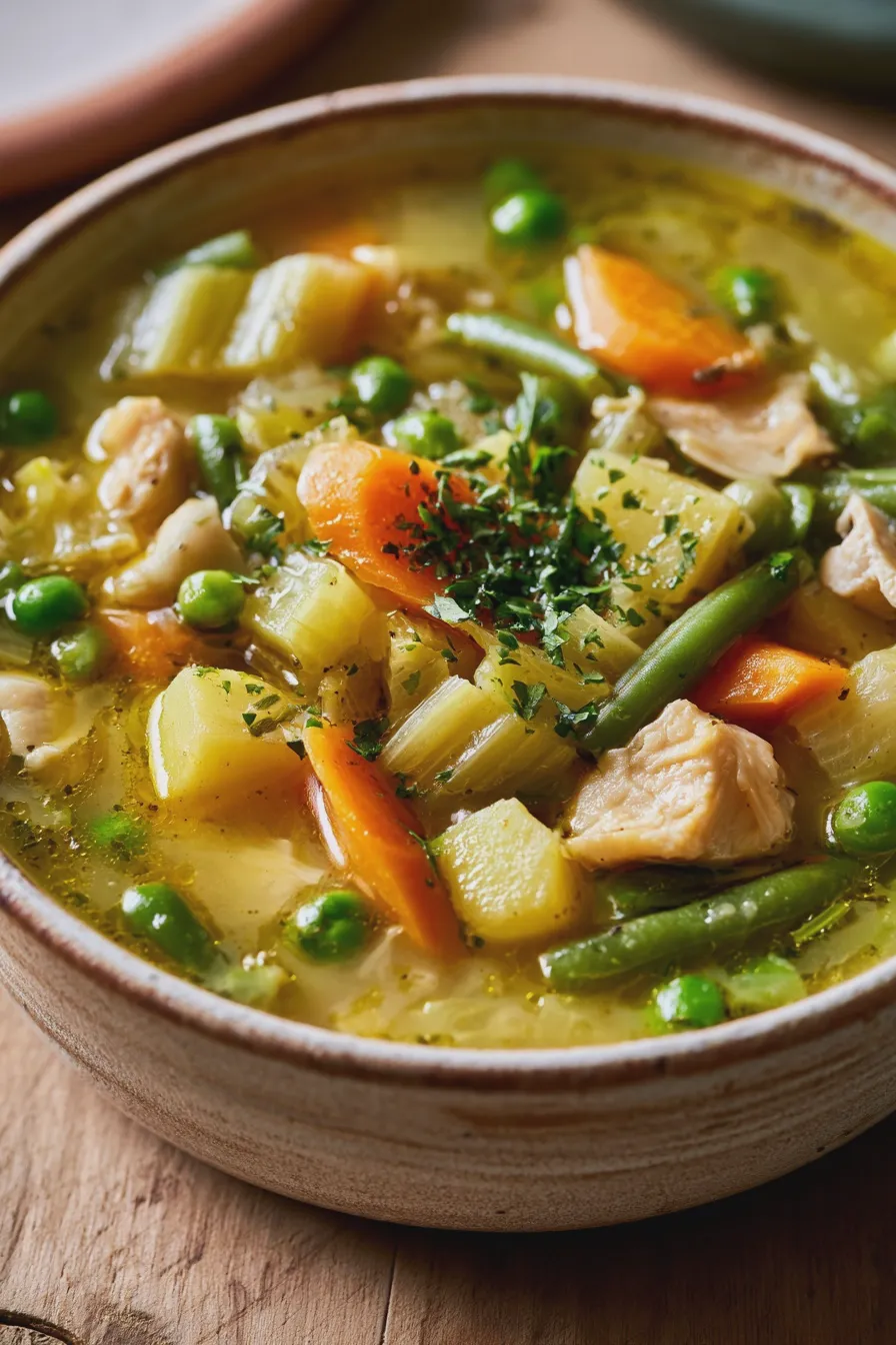 sopa de pollo y verduras