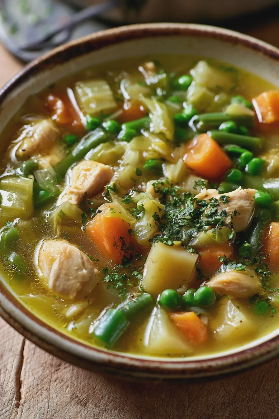 sopa de pollo y verduras