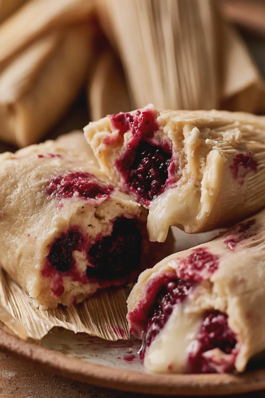 tamales de zarzamora con queso