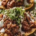 tostadas de carne deshebrada
