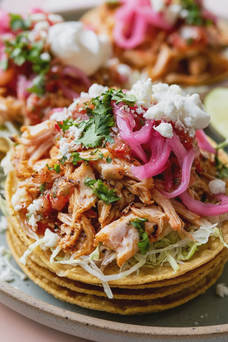 tostadas de pollo