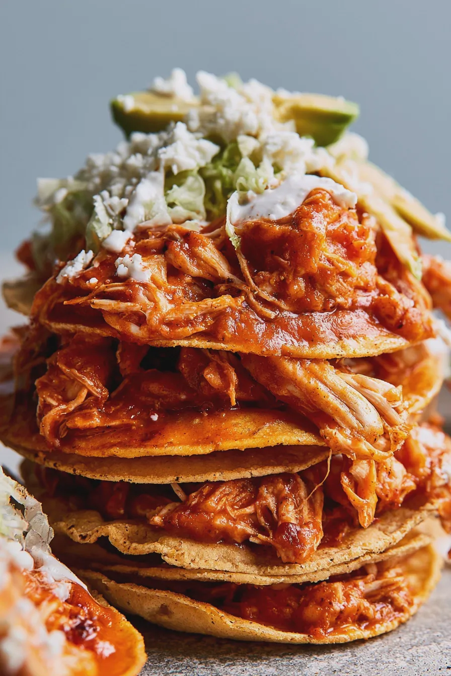 tostadas de tinga de pollo
