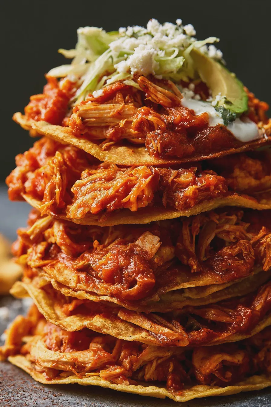 tostadas de tinga de pollo