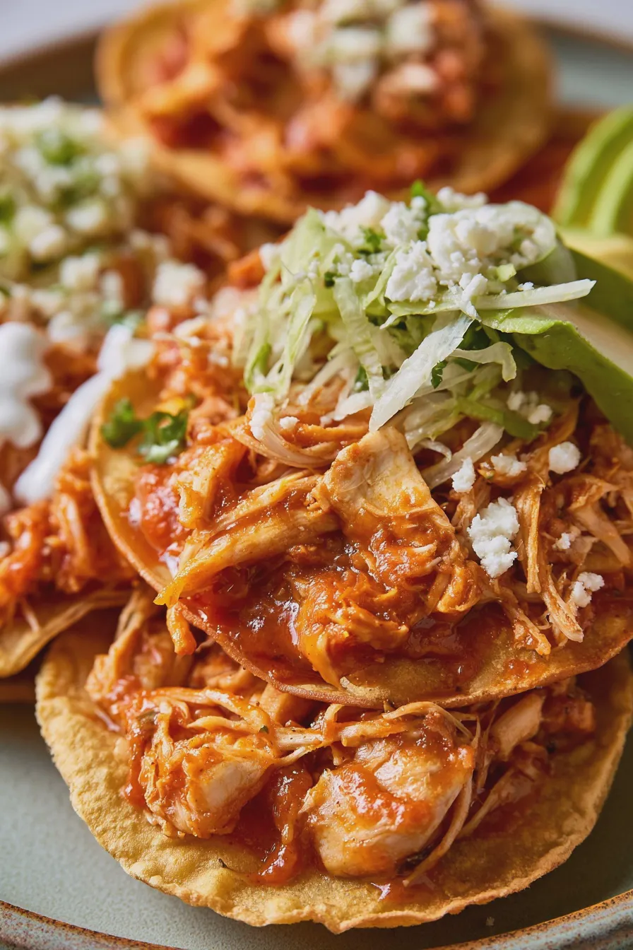 Tostadas de tinga de pollo receta fácil y rápida
