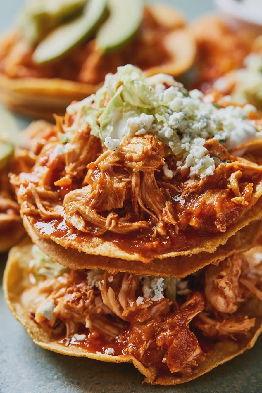 tostadas de tinga de pollo